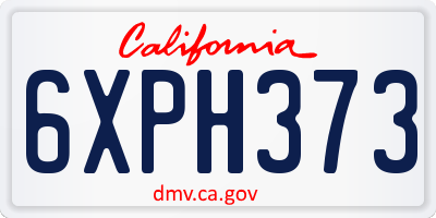 CA license plate 6XPH373