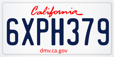 CA license plate 6XPH379