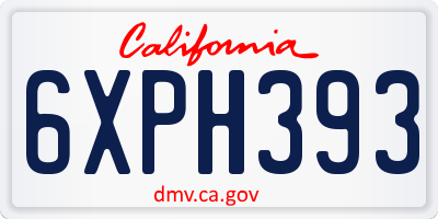 CA license plate 6XPH393