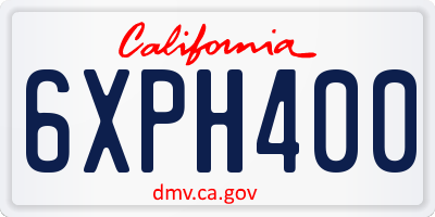 CA license plate 6XPH400