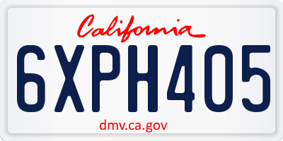 CA license plate 6XPH405