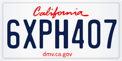 CA license plate 6XPH407