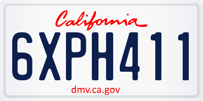 CA license plate 6XPH411
