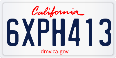CA license plate 6XPH413