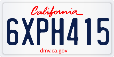CA license plate 6XPH415