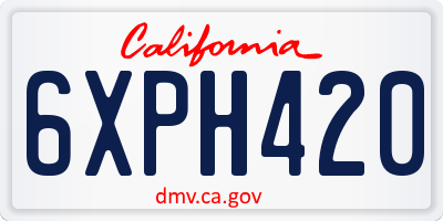 CA license plate 6XPH420