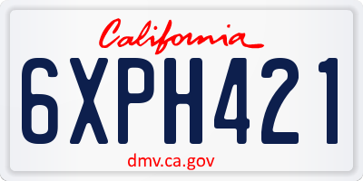 CA license plate 6XPH421