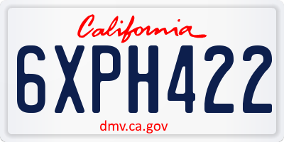 CA license plate 6XPH422