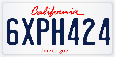 CA license plate 6XPH424