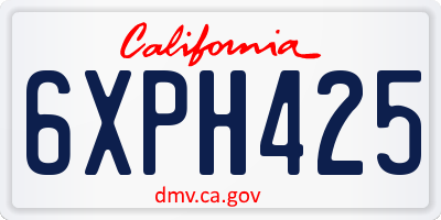 CA license plate 6XPH425