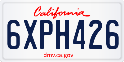 CA license plate 6XPH426