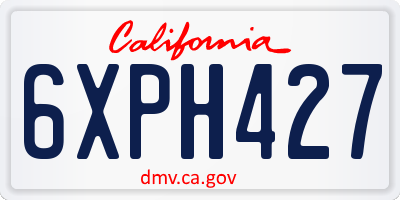 CA license plate 6XPH427