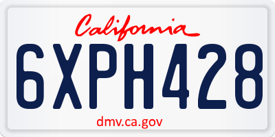 CA license plate 6XPH428