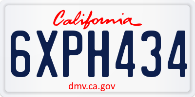 CA license plate 6XPH434