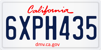 CA license plate 6XPH435