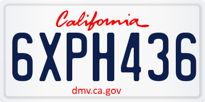 CA license plate 6XPH436