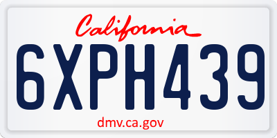 CA license plate 6XPH439