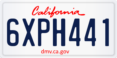 CA license plate 6XPH441