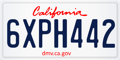 CA license plate 6XPH442