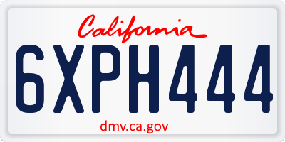 CA license plate 6XPH444