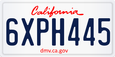 CA license plate 6XPH445