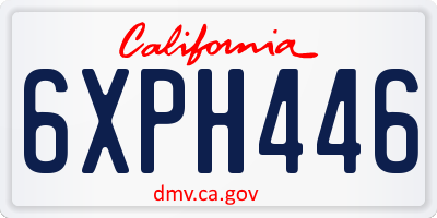 CA license plate 6XPH446