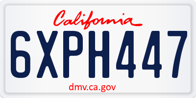 CA license plate 6XPH447