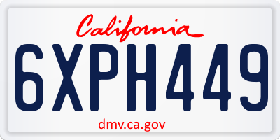 CA license plate 6XPH449