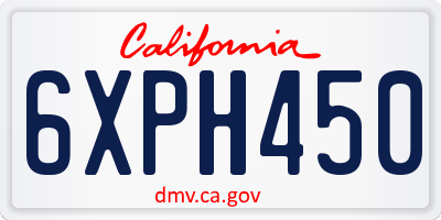 CA license plate 6XPH450