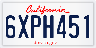 CA license plate 6XPH451