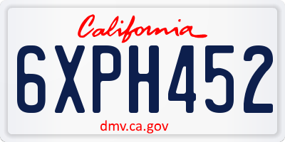 CA license plate 6XPH452