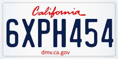 CA license plate 6XPH454