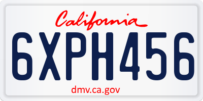 CA license plate 6XPH456