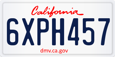 CA license plate 6XPH457