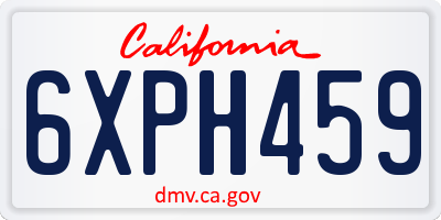 CA license plate 6XPH459
