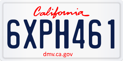 CA license plate 6XPH461