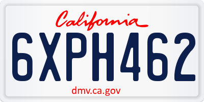 CA license plate 6XPH462