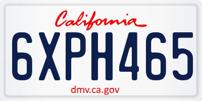 CA license plate 6XPH465