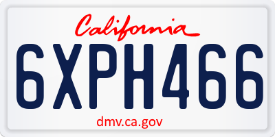 CA license plate 6XPH466