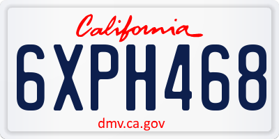 CA license plate 6XPH468