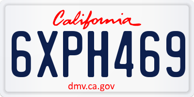 CA license plate 6XPH469