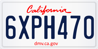 CA license plate 6XPH470