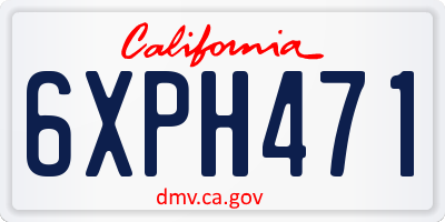 CA license plate 6XPH471