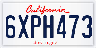 CA license plate 6XPH473