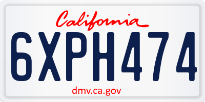 CA license plate 6XPH474