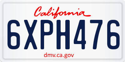 CA license plate 6XPH476