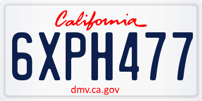 CA license plate 6XPH477