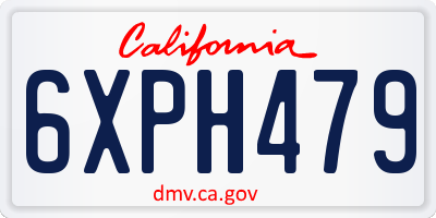 CA license plate 6XPH479