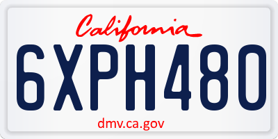 CA license plate 6XPH480