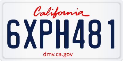CA license plate 6XPH481